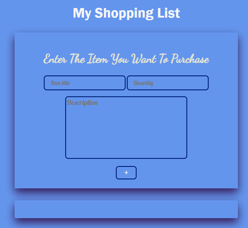 JavaScript Shopping List